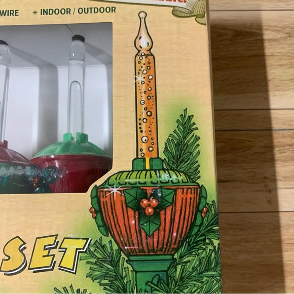 Kurt S Adler Classic 7 Bubble Light Set String Holly Indoor Outdoor Tree Lights - Picture 6 of 9